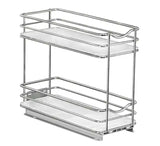 Slide Out Spice Rack Pull Out Cabinet Organizer 4-1/4 in. Wide - Double, Chrome