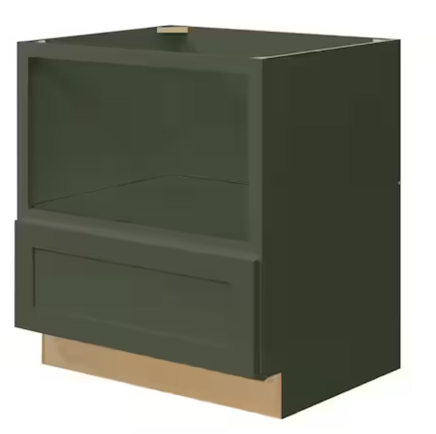 Avondale 30 in. W x 24 in. D x 34.5 in. H Ready to Assemble Plywood Shaker Microwave Base Kitchen Cabinet in Fern Green