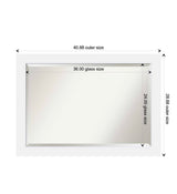 Corvino White 41 in. x 29 in. Beveled Rectangle Wood Framed Bathroom Wall Mirror in White