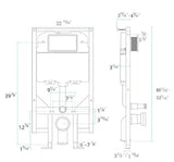 2-Piece 0.8/1.6 GPF Dual Flush Elongated Wall Hung Toilets in White, with Wall Toilet Carrier System 2 in. x 4 in.