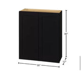 Avondale 30 in. W x 12 in. D x 36 in. H Ready to Assemble Plywood Shaker Wall Kitchen Cabinet in Raven Black