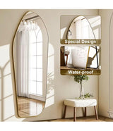 Gold 24 in. W x 67 in. H Irregular Modern Aluminum Alloy Framed Full Length Mirror Floor Mirror