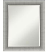 Medium Rectangle Pewter Silver Metallic Beveled Glass Modern Mirror (28.75 in. H x 22.75 in. W)