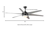 Windward 68 in. White Color Changing Integrated LED Matte Black Ceiling Fan with Light Kit, DC Motor and Remote