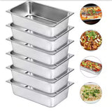 21.7 qt. Stainless Steel Hotel Pans Full Size 20.9 x 12.8 x 5.9 in. Chafing Dish Buffet Set Roasting Pan (6-Pack)