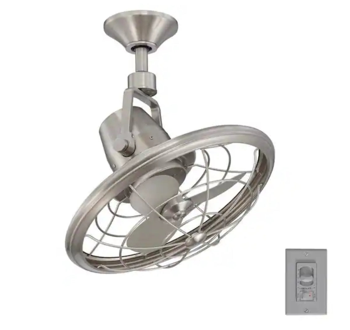 Bentley II 18 in. Indoor/Outdoor Brushed Nickel Oscillating Ceiling Fan with Wall Control