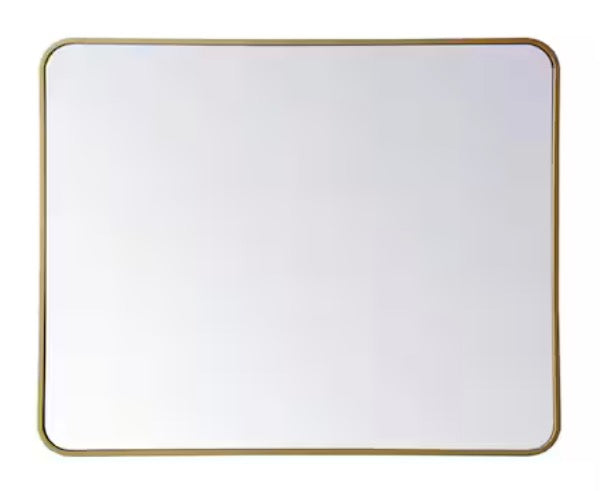 Timeless Home Brass 30 in. W x 36 in. H Rectangle Vanity Mirror