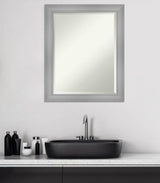 Medium Rectangle Flair Polished Nickel Beveled Glass Modern Mirror (28 in. H x 22 in. W)