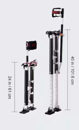 24 in.-40 in. Adjustable Aluminum Drywall Stilts with Knee Pads Durable Non-slip Tool for Painting Taping Walking Black