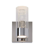 Essence 4.3 in. 1-Light Chrome Modern Dimmable Integrated LED Wall Sconce for Bathroom with Bubble Glass