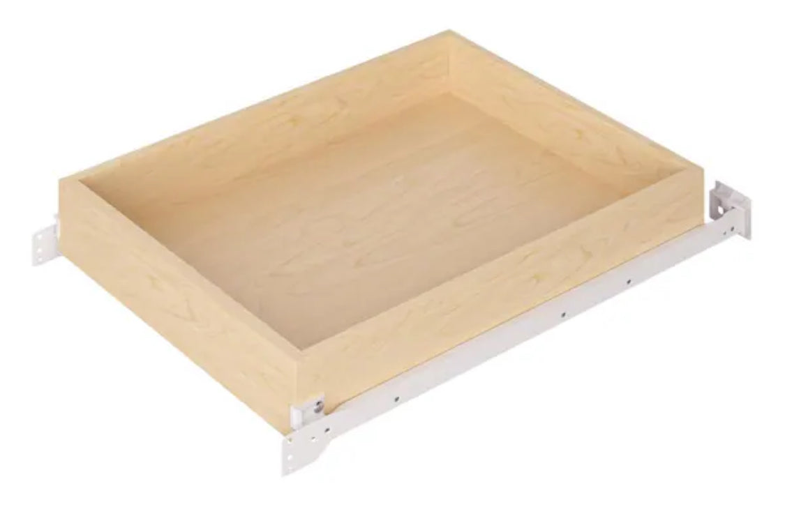 14 in. W x 3.5 in. H Cabinet Roll-Out Tray in Natural Wood