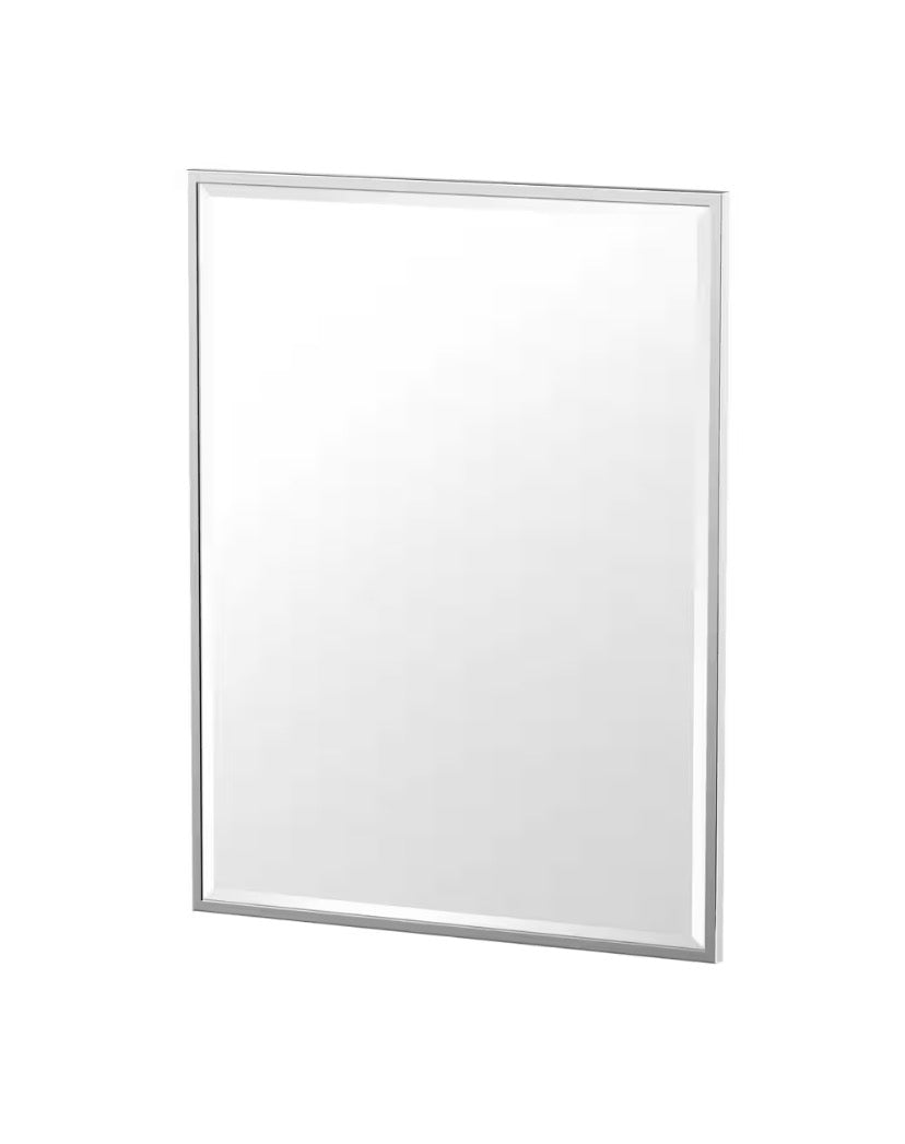 Flush Mount 32.5 in. x 24.5 in. Framed Rectangle Mirror in Chrome