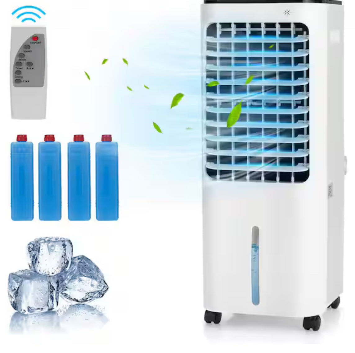 8,000 BTU Portable Air Conditioner Cools 250 Sq. Ft. with Ice Box and Remote Control in White