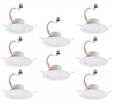 5/6 in. SMART Integrated LED Recessed Light Trim Wireless Powered by Hubspace Adjustable CCT New Construction (8-Pack)