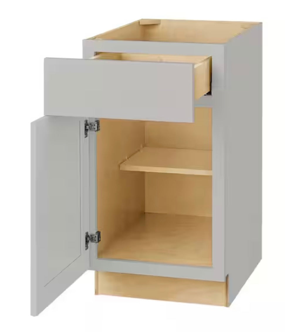 Avondale 18 in. W x 24 in. D x 34.5 in. H Ready to Assemble Plywood Shaker Base Kitchen Cabinet in Dove Gray