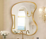 20 in. W x 24 in. H Irregular Gold Aluminum Alloy Framed Asymmetrical Wall Mirror