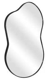 36 in. W. x 24 in. H Irregular Black Aluminum Alloy Framed Wall Mirror Asymmetrical Wall Mirror