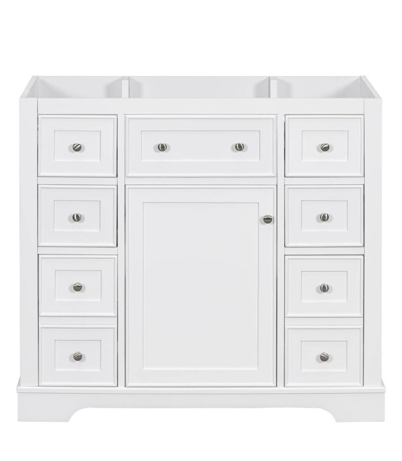 35.60 in. W x 17.90 in. D x 33.40 in. H Bath Vanity Cabinet without Top in White