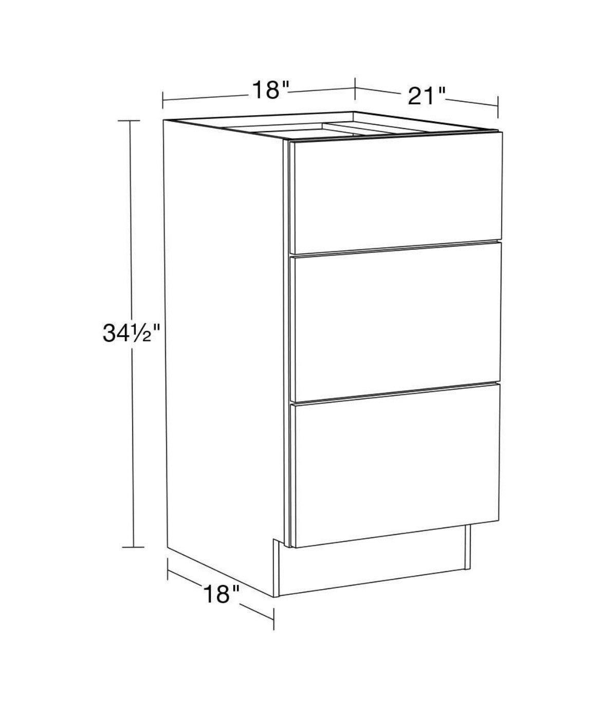 18 in. W x 24 in. D x 34.5 in. H Ready to Assemble Plywood Shaker Drawer Base Kitchen Cabinet in Dove Gray