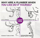 Non-Electric Handheld Bidet Sprayer for Toilet, Single Handle Bidet Attachment in Brushed Nickel