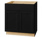 Avondale 30 in. W x 24 in. D x 34.5 in. H Ready to Assemble Plywood Shaker Base Kitchen Cabinet in Raven Black