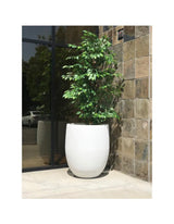 21.7 in. Tall Pure White Lightweight Concrete Outdoor Round Bowl Planter