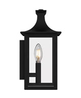 Emory Hills 13 in. 2-Light Matte Black Hardwired Outdoor Wall Light Lantern Sconce with No Bulbs Included