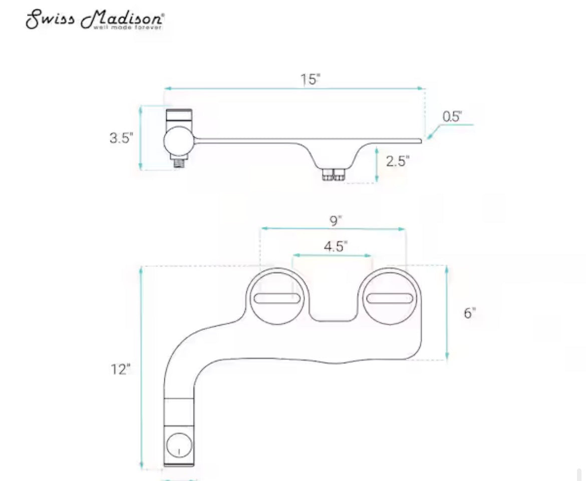 Aqua Non- Electric Bidet Seat for Elongated Toilet in Glossy White