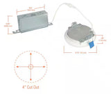 QuickLink Low Voltage, 4 in. Selectable CCT 2700-5000K, 600 Lumens, Recessed Canless LED Starter Kit-4pack, Dimmable
