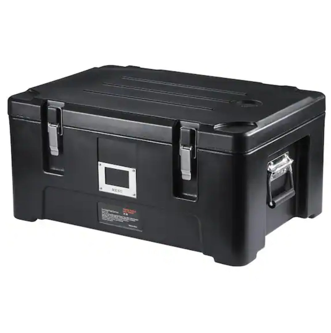 Insulated Food Pan Carrier 36 Qt. Capacity Stackable Catering Hot Box Top Load Food Warmer for Restaurant Canteen, Black
