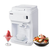 VEVOR Commercial Ice Shaver Crusher, 220lbs Per Hour Electric Snow Cone Maker with 4L Ice Cube Box, 350W 1500RPM Tabletop Shaved Ice Machine for Parties Events Bar, Home and Commercial Use (White)