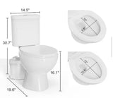 Rear Drain Macerating Toilet 2-Piece 1/1.6 GPF Double Flush Round Toilet with 8 HP Macerating Pump in White