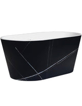 53.9 in. Fiberglass Flat-bottom Double Ended Non-Whirlpool Bathtub in Black Patterns