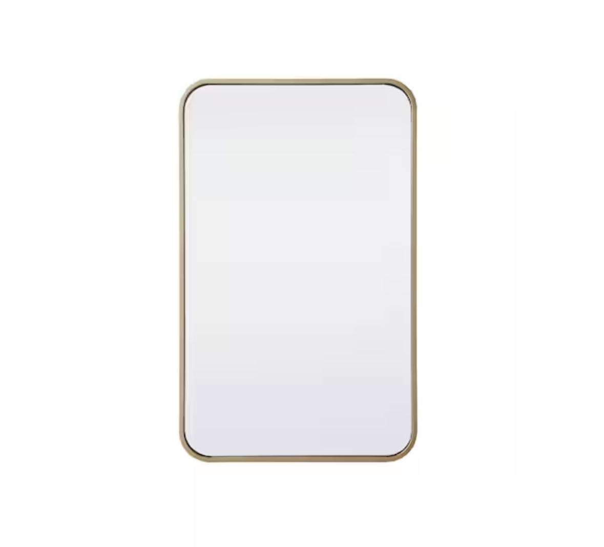 30 in. H x 18 in. W Rectangle Brass Vanity Mirror