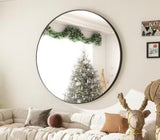 20 in. W x 20 in. H Round Aluminum Alloy Framed Black Wall Mirror