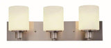 Dane 24 in. 3-Light Satin Nickel Vanity Light with Frosted Glass Shade