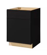 Leyton 24 in. W x 24 in. D x 34.5 in. H Ready to Assemble Plywood Slim Shaker Base Kitchen Cabinet in Raven Black