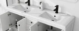 White Resin Double Sink Top 60x18
