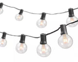 Indoor/Outdoor 50 ft. Plug-in Globe Bulb Weatherproof Party String Lights, 50 Sockets, 55 G40 Bulbs Included (5 Free)