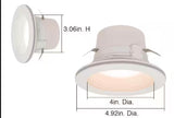 4 in. White Flush Round Wet Rated LED Integrated Recessed Lighting Kit
