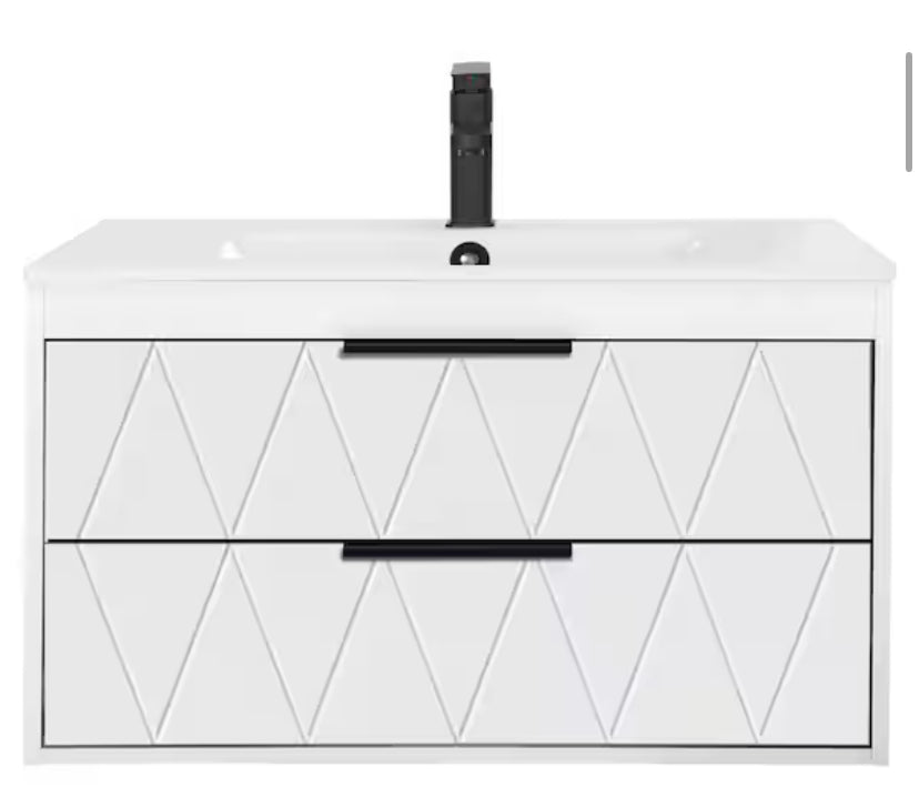 30 in. W x 18.1 in. D x 18.1 in. H Single Sink Bath Vanity in White Without Top/Faucet