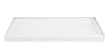 Classic 500 60 in. L x 32 in. W Alcove Shower Pan Base with Right Drain in High Gloss White