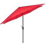 9 ft. Aluminum Market Crank and Tilt Patio Umbrella in Ruby Red