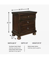 Porter Brown 2-Drawers 28.75 in. W Nightstand