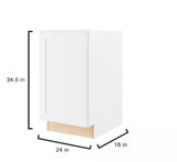 Avondale 18 in. W x 24 in. D x 34.5 in. H Ready to Assemble Plywood Shaker Trash Can Kitchen Cabinet in Alpine White