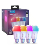 4-Packs 9-Watt 800 Lumens A19 Shape E26 Base 2700-6500K RGBWW Smart LED Bulb
