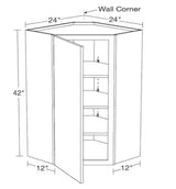 Franklin 24 in. W x 12 in. D x 42 in. H Assembled Plywood Wall Corner Kitchen Cabinet in Verdant Green with Soft Close
