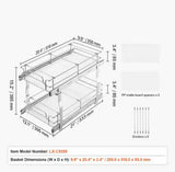 12 x 21 x 15 in. Pull-Out Cabinet Organizer, Steel Slide-Out Drawers for Under Sink, Fits 13.5 x 22 x 18 in. Cabinet
