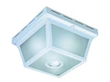 360° Square 4-Light White Motion Sensing Outdoor Flush Mount