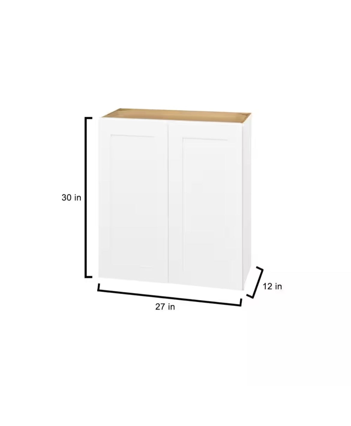 Avondale Shaker Alpine White Ready to Assemble Plywood 27 in Wall Kitchen Cabinet (27 in W x 30 in H x 12 in D)